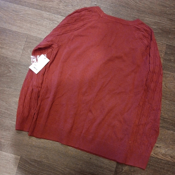 Croft & Barrow Maroon Cable Knit Sweater Size PM - Picture 4 of 4